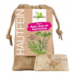 "HautFein" Die Seife im Sack! 100 % natürliche Seife mit pflegenden Inhalststoffen, 1 Stück im Jutesack von Bense & Eicke