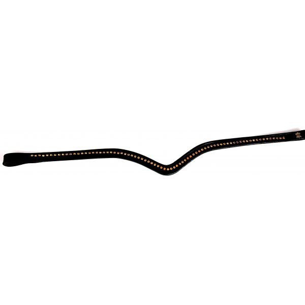 Stirnband Classic  8752 AMP dia 10  schwarzes Lederband, Swarovski-Strasskristalle in einer Reihe