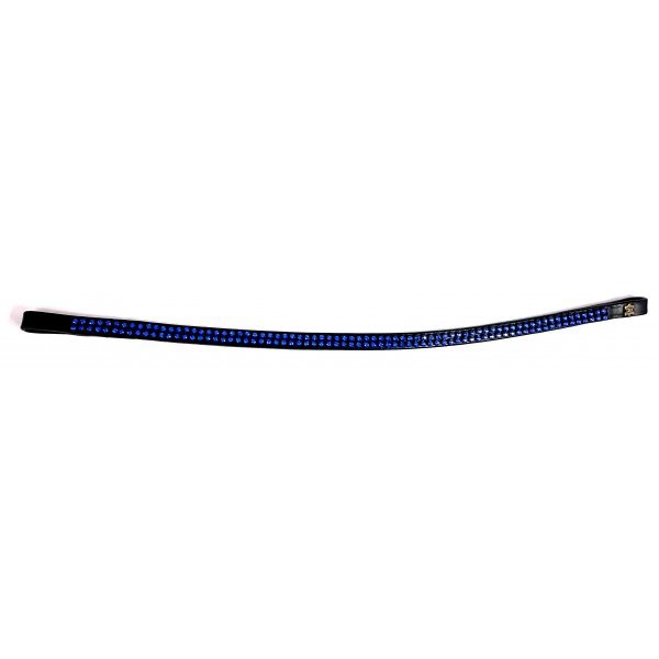 Stirnband Classic 8751 dia 10, zwei Reihen Swarovski-Steine (versch. Farben), schwarzes Leder