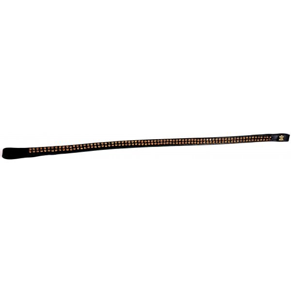 Stirnband Classic 8751 dia 10, zwei Reihen Swarovski-Steine (versch. Farben), schwarzes Leder