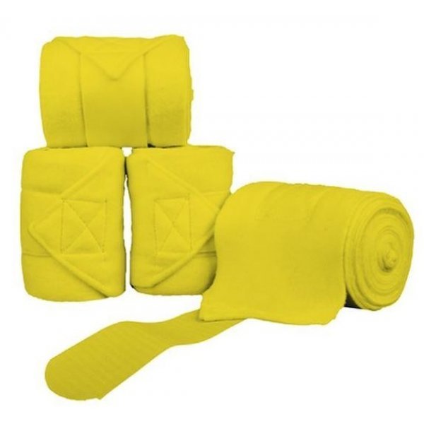 Neon Fleece-Bandagen 4er Set, weicher Polarfleece in leuchtendem Gelb, 200cm