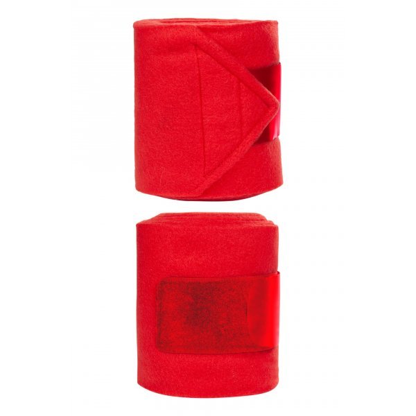 Fleece-Bandagen Innovation 4er Set, Länge 100 cm - Breite 6 cm - Lieferung in einer Reißverschlusstasche - rot