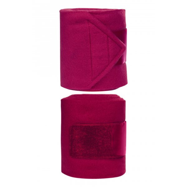 Fleece-Bandagen Innovation 4er Set, Länge 100 cm - Breite 6 cm - Lieferung in einer Reißverschlusstasche - weinrot