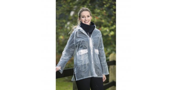 Regenjacke Semi-Transparent Durchsichtig Unisex Jacke Größe M D4T Regenschutz 