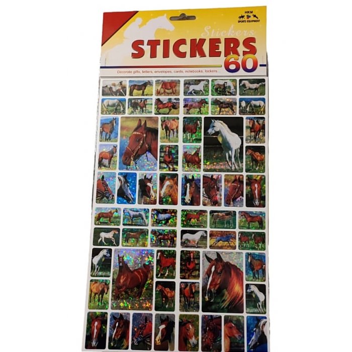 HKM-Deko-Bastel-Sammel-Sammelspaß-Spaß-Kinder-Sticker-Pferde-60-Aufkleber -Fahrräder-Briefe-Umschläge-Scrapbooks-Notizbücher-Bastelarbeiten-Kartengestaltung
