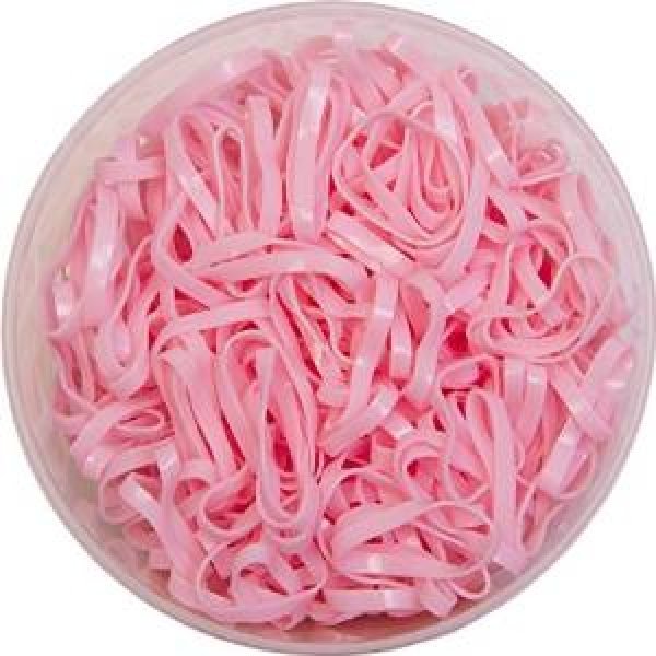 Einflechtgummis extra breit und weich aus Silikon in Deckel-Box, pink