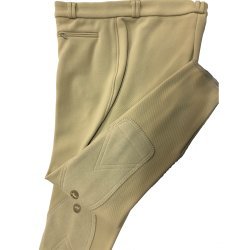 Kniebesatz-Reithose Albany von Pikeur, Reißverschlusstasche vorne, schräg gerippt für besonders hohe Elastizität, Damen, beige
