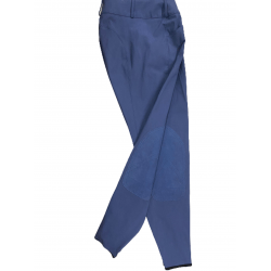 Kniebesatz-Reithose Ciara 7914 von Pikeur, Hüftschnitt, breiter Bund, Doppelknopf, Einschubtaschen, jeansblau 