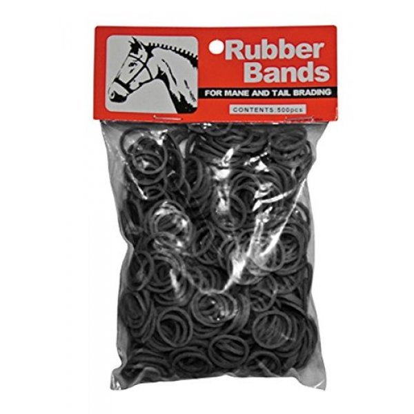 Mähnengummi mit Flechthilfe schwarz Sonderposten 10 Sets elastic rubberbands 
