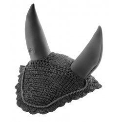 Fliegenhaube Ohrenhaube von USG aus Baumwollgewebe mit elastischem Ohrenschutz, schwarz